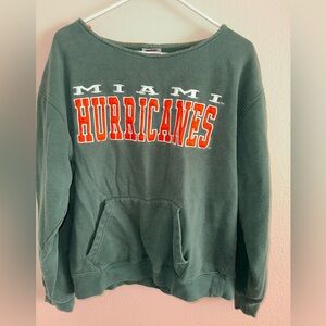 Stadium Athletics Miami Hurricanes Embroidered Crewneck Sweatshirt size Large